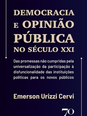 cover image of Democracia e opinião pública no século XXI